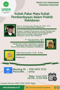 Magister Kebidanan Selenggarakan Kuliah Pakar Mata Kuliah Pemberdayaan Dalam Praktik Kebidanan